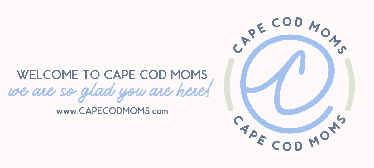 Welcome to Cape Cod Moms graphic with logo