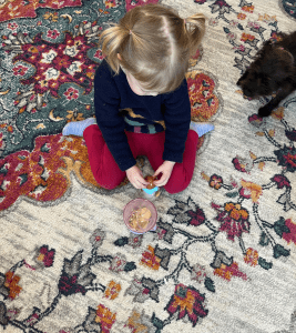 Toddler w-sitting on carpet, pediatric physical therapy